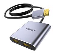 fairikabe Adattatore DisplayPort a doppio HDMI, splitter DisplayPort a HDMI 4K 60Hz per due schermi, display esteso, DP 1.2 to 2 display hdmi per scheda grafica portatile
