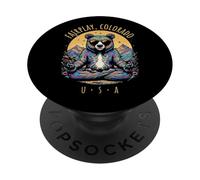 Fairplay Colorado - Orso astratto Chill Zen Yoga Design PopSockets PopGrip Adesivo