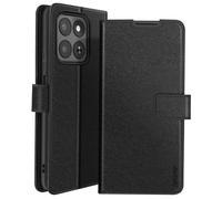 Fairplay Custodia a portafoglio per Honor 400 Smart con linguetta magnetica e supporto, Nero