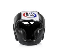 Fairtex Copricapo Super Sparring Diagonale Vision per Muay Thai, Boxe, Kickboxing (HG3 Nero, L)