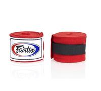 Fairtex HW2 Muay Thai Boxe Fascia da Polso in Cotone Elastico Handwraps, utilizzato in Muay Thai, Boxe, Kickboxing, Arti Marziali (Rosso, 120")