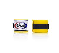 Fairtex HW2 Muay Thai Boxe Fascia da Polso in Cotone Elastico Handwraps, utilizzato in Muay Thai, Boxe, Kickboxing, Arti Marziali (Giallo, 180")