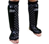 Fairtex Muay Thai Boxing Shin Guard Protector Protection (SP6 Neoprene Nero, L)