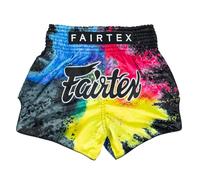 Fairtex - Pantaloncini da Boxe, Taglio Slim Muay Thai (Black Acid Jazz, Medium)