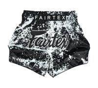 Fairtex - Pantaloncini da Boxe, Taglio Slim Muay Thai (Grunge Black, Large)