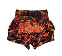 Fairtex - Pantaloncini da Boxe, Taglio Slim Muay Thai (Magma Red, Large)