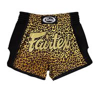 Fairtex - Pantaloncini da Boxe, Taglio Slim Muay Thai (Pelle Leopardata, M)