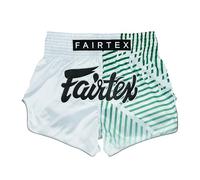 Fairtex - Pantaloncini da Boxe, Taglio Slim Muay Thai (Racer White, M)