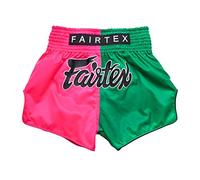 Fairtex - Pantaloncini da Boxe, Taglio Slim Muay Thai (Rosa/Verde., L)