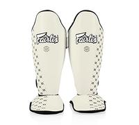Paratibie Muay Thai Fairtex SP5 per Uomini, Donne e Bambini | Premium, Leggere e Resistenti | Protezione Estesa per evitare periostiti durante l'allenamento o lo sparring(Large/Bianco)