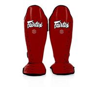 Fairtex Paratibie Muay Thai SP5 per Uomini, Donne e Bambini | Premium, Leggere e Resistenti | Protezione Estesa per Evitare periostiti Durante l'allenamento o Lo Sparring(Large/Rosso)