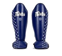 Fairtex Paratibie Muay Thai SP5 per Uomini, Donne e Bambini | Premium, Leggere e Resistenti | Protezione Estesa per Evitare periostiti Durante l'allenamento o Lo Sparring(Large/Blu)