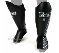 Fairtex SP5 Stinco collo Del Piede Protezione Nero Muay Thai Pads Boxe Tuta Kick