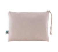 Fairtrade - Beauty case in cotone con cerniera, 28 x 20 cm, organizer per trucco e spiaggia, con corda