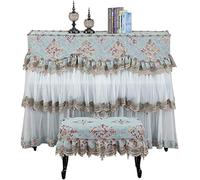 FAiruo Piano Polvere Cover Piano Piano Piano Piano Piano Piano Piano Pianta Polvere Cover Floral Pattern Pizzo Ricamo Piano Cover Cover Decorazione della casa Borse, coperture e custodie (Color : Blu