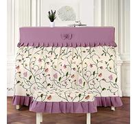 FAiruo Piano Polvere di polvere tessuto in cotone e lino ricamato copertura da pianoforte ricamato doppia tenda aperta for pianoforte for pianoforte Borse, coperture e custodie (Color : Purple_One Si
