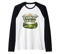 Fairway to Heaven Golf - Vintage Retro per Golfisti Man Cave Maglia con Maniche Raglan
