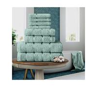 FAIRWAYUK Set da 8 asciugamani per bagno, set regalo di asciugamani ultra morbidi e di alta qualità, 100% cotone egiziano, 4 x viso, 2 x 2 x asciugamani da bagno, uova d'anatra