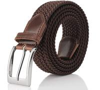 Fairwin Cintura Uomo, Cintura Elastica Intrecciata per Uomo, Confortevole in Tessuto Elastico Stretch (Marrone, L: 115cm (vita 90-100cm/36-40"))