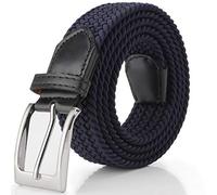Fairwin Cintura Uomo, Cintura Elastica Intrecciata per Uomo, Confortevole Cintura in Tessuto Elastico Stretch per Jeans Pantaloni (Blu, S: 95cm (vita 70-79cm/28-31"))