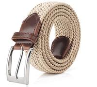 Fairwin Cintura Uomo, Cintura Elastica Intrecciata per Uomo, Confortevole in Tessuto Elastico Stretch (Beige, M: 105cm (vita 80-90cm/32-35"))