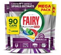 Fairy 30 Minuti Miracle Detersivo Pastiglie Lavastoviglie, 90 Capsule, Limone, I