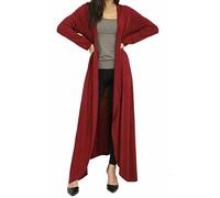 FAIRY BOUTIQUE Cardigan da donna a maniche lunghe aperto sul davanti, maxi cardigan da donna, leggero, lungo, vino, 48-50