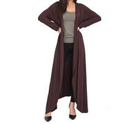 FAIRY BOUTIQUE Cardigan da donna a maniche lunghe aperto sul davanti, maxi cardigan da donna, leggero, lungo, Marrone, 44-46