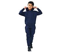 FAIRY BOUTIQUE Tuta da ginnastica per bambini e bambine, tinta unita, per il ritorno a scuola, con cerniera e cappuccio sulla parte superiore, taglia 5-13 anni, Marina Militare, 7-8 Years