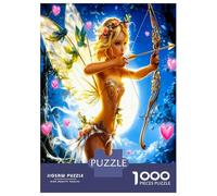 Fairy Bow Moon Heart 1000 Pezzi Puzzle Enchanted Archer Charm Puzzle Per Adulti Cartone Spesso - Ragazzi 12-18 Anni, Allenamento Logico, Ottimo Regalo Per Gli Amanti Dei Puzzle 70x50cm/1000pcs