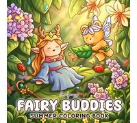 Fairy Buddies Summer: Coloring Book for Adults and Teens Featuring Cute Fairy Animals