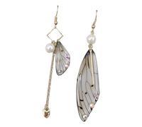 Fairy Cicada Orecchini a forma di ali di farfalla Fantasia Nappe Amplificatore Gioielli Paillettes Colorate Ali di Farfalla Per Le Donne Dangel Gioielli Matrimonio Con Ragazza, Taglia unica, come