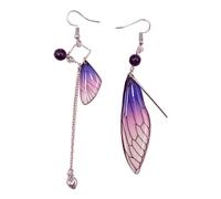 Fairy Cicada Orecchini a forma di ali di farfalla Fantasia Nappe Amplificatore Gioielli Paillettes Colorate Ali di Farfalla Per Le Donne Dangel Gioielli Matrimonio Con Ragazza, Taglia unica, come