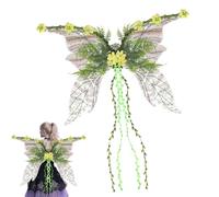 Fairy Costum - Design glitterato, cinghie elastiche | 70 x 48 cm da donna fiaba incantate, colorate per abbigliamento da festival, abbigliamento fantasy per servizi fotografici