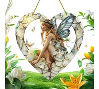 Fairy Design con vivace decorazione per finestre in pannelli acrilici a forma di cuore nel motore da parete, riflettono la luce per creare un'atmosfera fantastica, perfetta per decorare