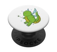 Fairy Dino con bacchetta magica PopSockets PopGrip Adesivo