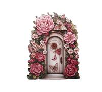 Fairy Door - Mini Wooden Elf Garden Doors, Whimsical Yard Sculpture Accessory for Outdoor Trees, Decorative Faairy Home Ornament for Landscapes | Perfect for Fairys Gardens Tree Decor