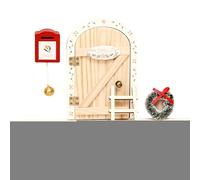 Fairy Door - Wooden Christmas Ornament for Kids Playroom | Small Doll House Kit with Holiday Theme, Mini Garden Decoration, Indoor, Outdoor, Shelf, Classroom, Living Room Use