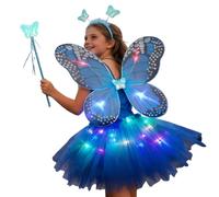 Fairy Dress Up Set - Tutu Light Up Tutu vestito con di farfalla, fascia per capelli da parete, set di per cosplay da fata | Abbigliamento magico per feste per bambini spettacolo