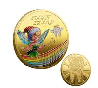 Fairy Fairy Coins - Windsiuu 10 pezzi Premi commemorativi per denti perduti, torta in metallo placcato in oroagico. Con modelli complessi ispirati alle fiabe convenzionali, rende la perdita di un dent