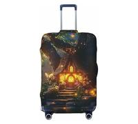 Fairy Forest Magic Tree, copertura elastica per valigie da viaggio, con stampa, antigraffio, Nero , L