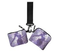 Fairy Game Anime Girl Viola Doppio Portafoglio da Donna Porta Biglietti da Visita Sottile Piatto Porta Carte di Credito Custodia con Cinturino da Polso per Le Donne 2 Pz, fata gioco anime ragazza