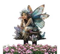 Fairy Garden Stakes | Decorazioni Pianeggianti Per I Giardini Fairys Resistenti Alle Intemperie | Sculture E Statue Da Fiaba Impermeabili | Ornamenti Per Cortili Stravaganti 2D Per Prato, Cortile, Pat