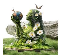 Fairy Garden Stakes in acrilico - Giardino Stakes Fata decorativa | Decorazione del patio | Albero Man Earth Goddess Statua | Accessori esterni INSERT INSERT 2-D FLOWER POT Decoration per la pe