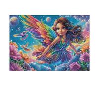 Fairy Girl Flying Rompicapo 300 Pezzi Per Nonni E Nipoti Cartone Rigido Esercizio Mentale Per Serate in Famiglia Da Passatempo Con Poster Incluso 300 PCS（40x28cm）