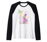Fairy Girl libro di lettura floreale farfalla magica fantasia Maglia con Maniche Raglan