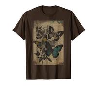 Fairy Grunge Aesthetic Retro Botanical Butterfly Maglietta