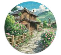 Fairy House 1000 Pieces for Kids, Round Jigsaw Puzzles, Fun Challenging & Brainteasing Stress Reliver Family Educational Games 1000pcs (67.5x67.5cm)