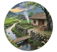 Fairy House 1000 Pieces for Kids, Round Puzzle, Fun Challenging & Brainteasing Stress Reliver Family Educational Games 1000pcs (67.5x67.5cm)