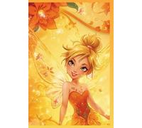 Fairy Journal for Girls - Hardcover Writing Notebook with Orange, Yellow & Gold Fairy Illustration, Wings in Magical Floral Garden, Diary - 80 Lined Pages, 6” x 9”